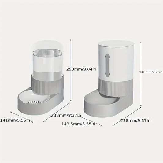 Pawjoy Large Capacity Cat Feeder ๐พ โ automatic gravity water & food dispenser for hassle-free feeding of cats and dogs.