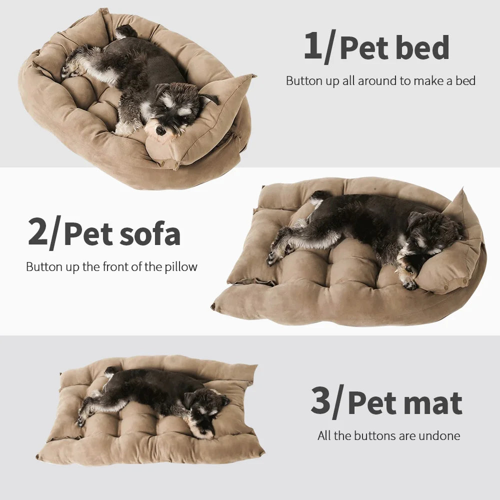 "Pawjoy"Multifunction Dog Bed Mat 3 IN 1 Dogs Cat Sleeping Bed Sofa Warm Winter Puppy Kitten Nest Kennel Soft Pet Cushion For Dogs Cats