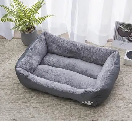 "Pawjoy" Large Pet House Dog Bed Cat Mat Long Plush Deep Sleeping Warm Soft Small Dog Cushion Calm Beds for Puppy