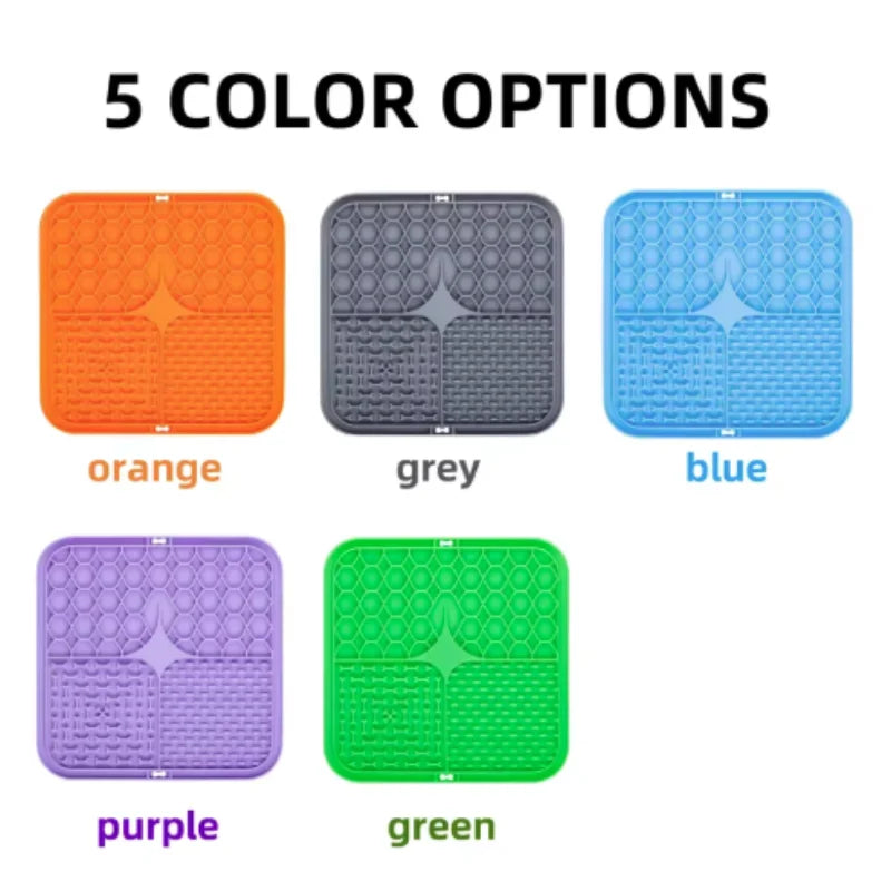 "Pawjoy"Pet Lick Silicone Mat Dogs Pet Slow Food Plate for Dog Bathing Distraction Silicone Dog Sucker Food Training Dog Feeder Supplies