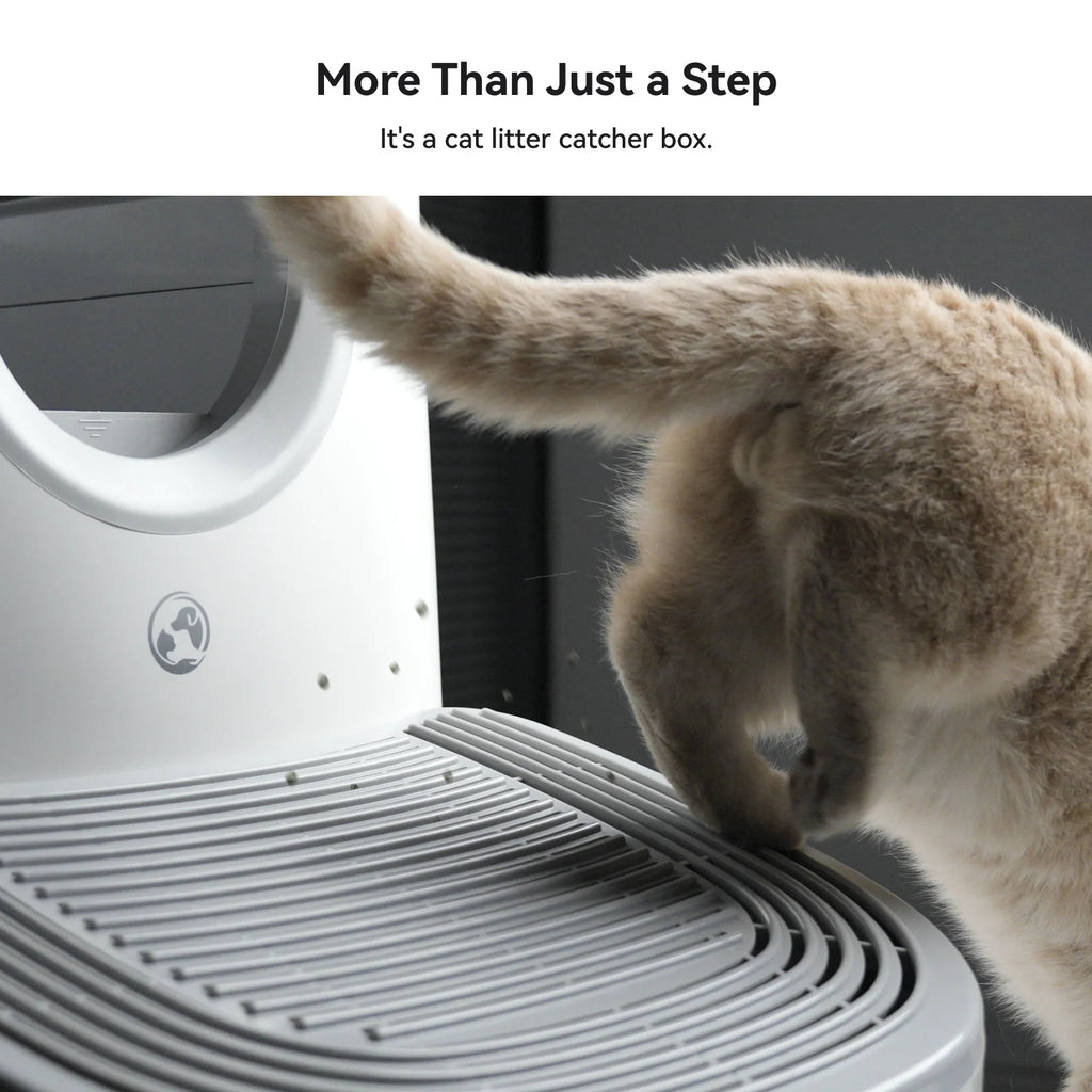 "Pawjoy"3-in-1 Cat Stepper for Self-Cleaning Litter Box, Trapping Litter & Storage Tray with Non-Slip Ramp for furoomate