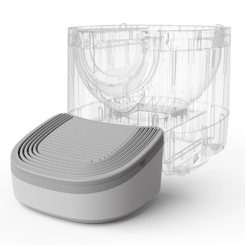 "Pawjoy"3-in-1 Cat Stepper for Self-Cleaning Litter Box, Trapping Litter & Storage Tray with Non-Slip Ramp for furoomate