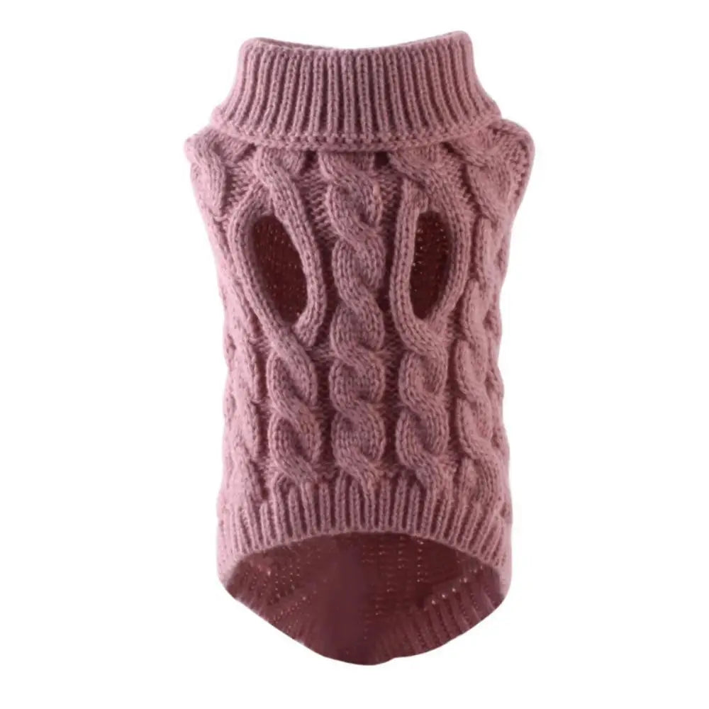 "Pawjoy"New Pet Small Pet Dog Clothes Sweater Fashion Autumn Winter Solid Fried Dough Twists Knitting Warm Comfort Clothing