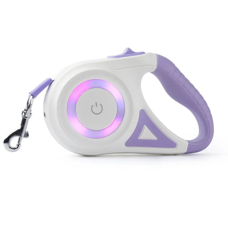 Pawjoy 5M LED Retractable Dog Leash 🐾 — durable, adjustable nylon leash with built-in flashlight for safe walks day and night.