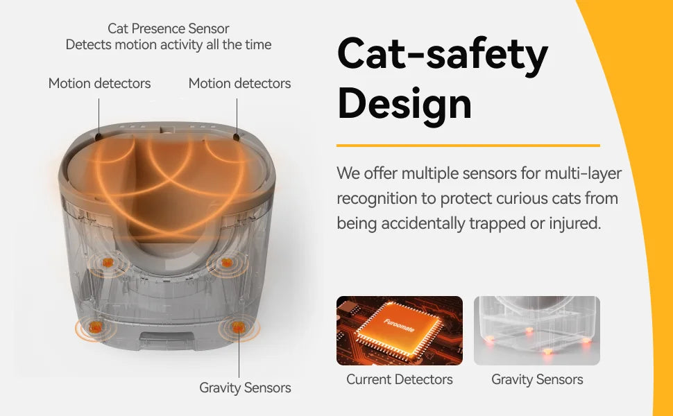 "Pawjoy"Self-Cleaning Cat Litter Box Open-Top Design with Advanced Safety Sensors Extra Large Capacity for Multi-Cat Homes Hassle-Free