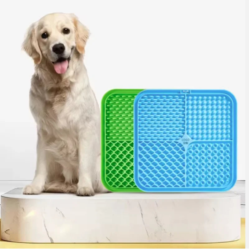 "Pawjoy"Pet Lick Silicone Mat Dogs Pet Slow Food Plate for Dog Bathing Distraction Silicone Dog Sucker Food Training Dog Feeder Supplies