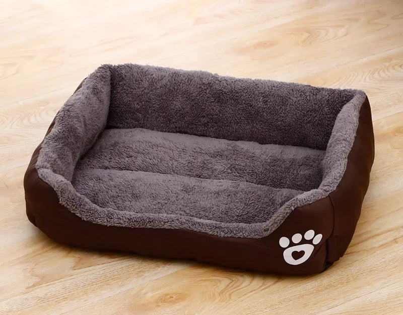 "Pawjoy" Large Pet House Dog Bed Cat Mat Long Plush Deep Sleeping Warm Soft Small Dog Cushion Calm Beds for Puppy
