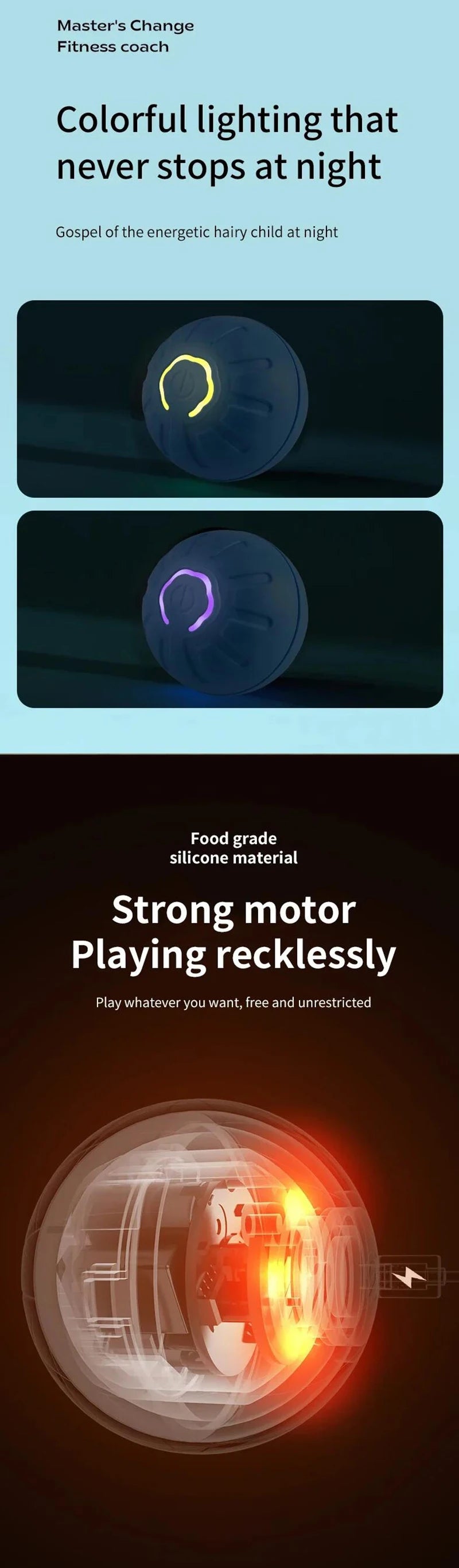 "Pawjoy"Smart Dog Toy Ball Electronic Interactive Pet Toy Moving Ball USB Automatic Moving Bouncing for Puppy Christmas gift Cat Product