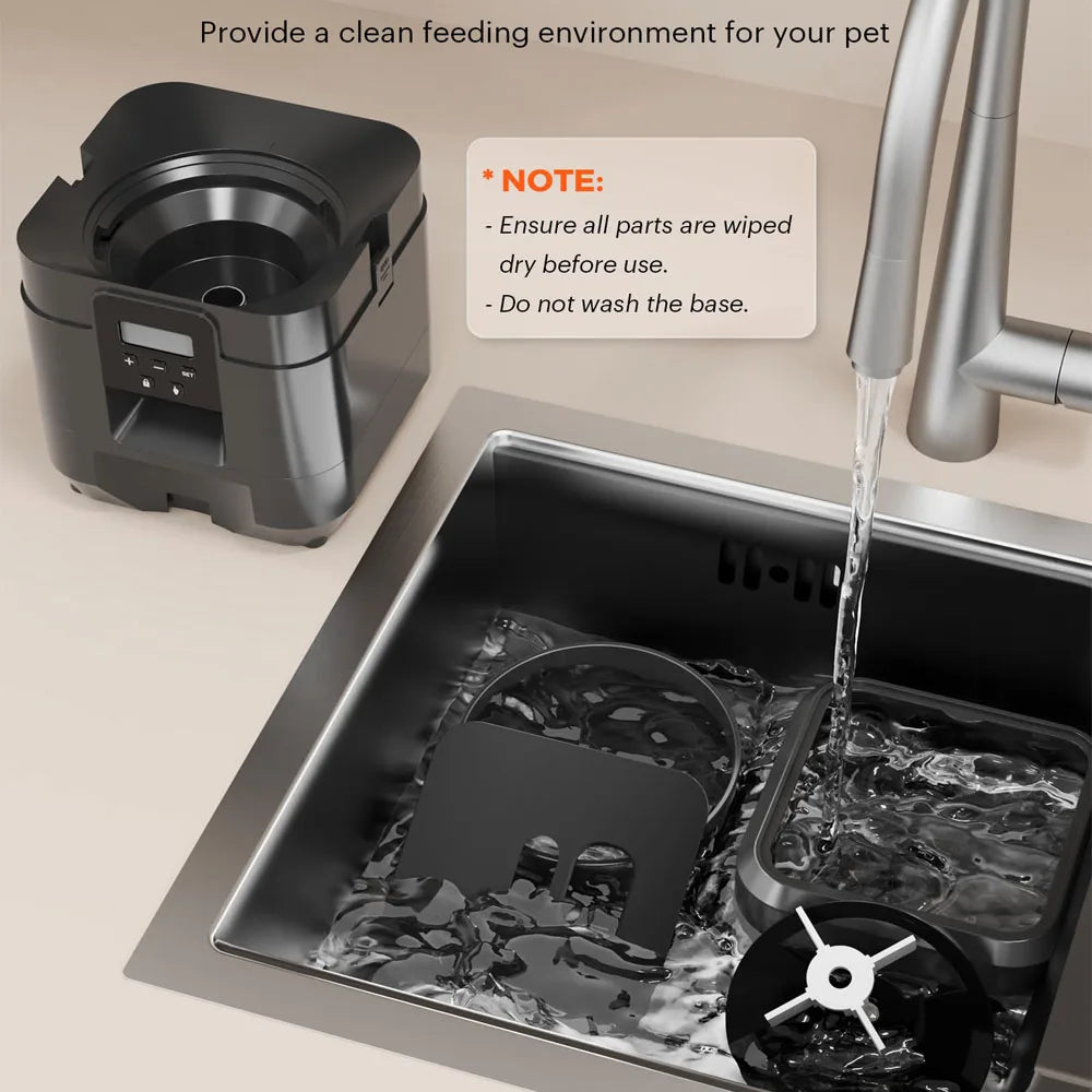 "Pawjoy"Automatic Pet Feeder for Cats And Dogs Slow Feeding Food Dispenser with Timed Quantitative Control Plastic Smart Cat Food Bowl