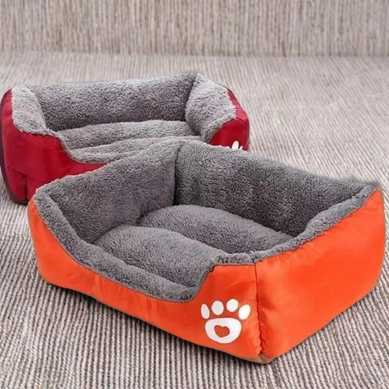 "Pawjoy" Large Pet House Dog Bed Cat Mat Long Plush Deep Sleeping Warm Soft Small Dog Cushion Calm Beds for Puppy