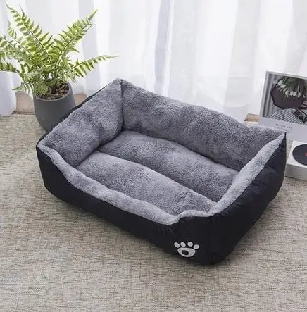 "Pawjoy" Large Pet House Dog Bed Cat Mat Long Plush Deep Sleeping Warm Soft Small Dog Cushion Calm Beds for Puppy