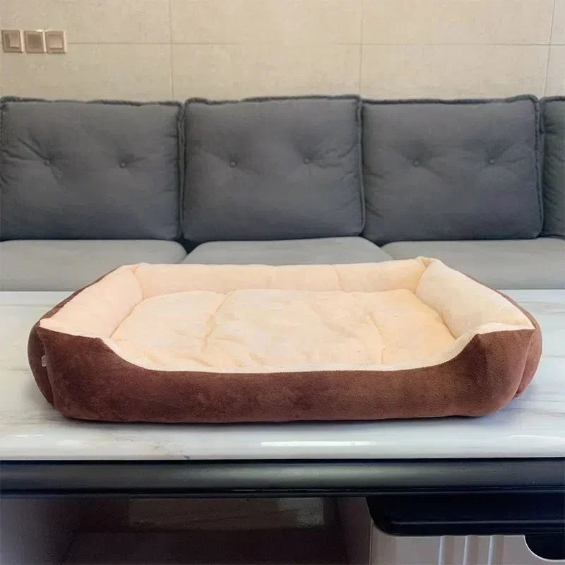 "Pawjoy" Large Pet House Dog Bed Cat Mat Long Plush Deep Sleeping Warm Soft Small Dog Cushion Calm Beds for Puppy