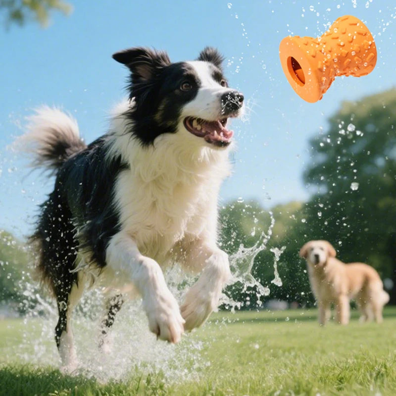 "Pawjoy"Rubber Durable Dog Chew Toys Interactive Pet Leaking Food Toys for Small Large Dogs Bite Resistant Puppy Tooth Cleaning Toy