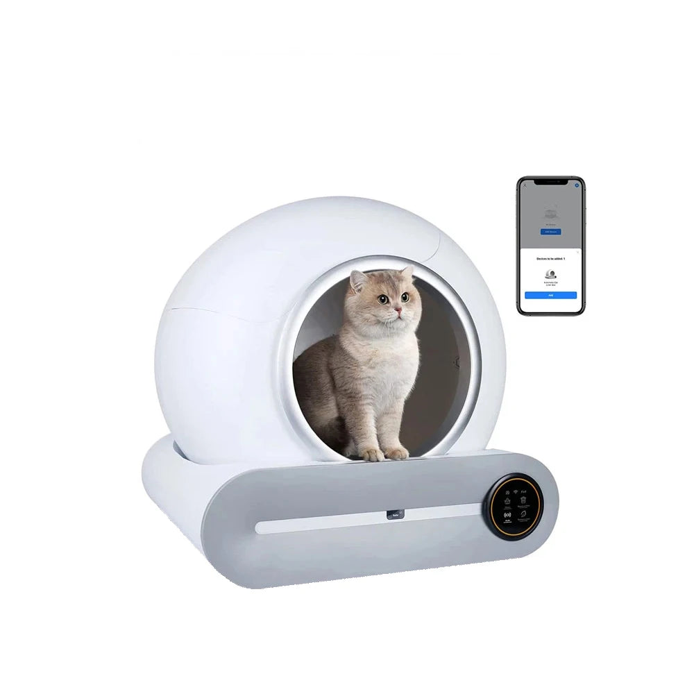 "Pawjoy"Tonepie 65L Automatic Smart Cat Litter Box Self Cleaning Fully Enclosed Cat Litter Box Pet Toilet Litter Tray English versions