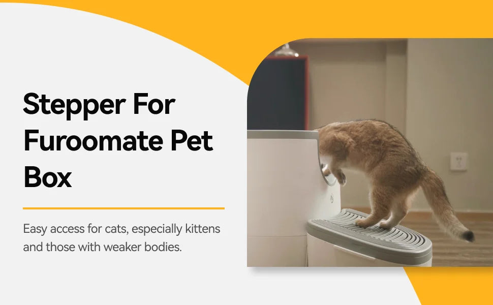 "Pawjoy"3-in-1 Cat Stepper for Self-Cleaning Litter Box, Trapping Litter & Storage Tray with Non-Slip Ramp for furoomate