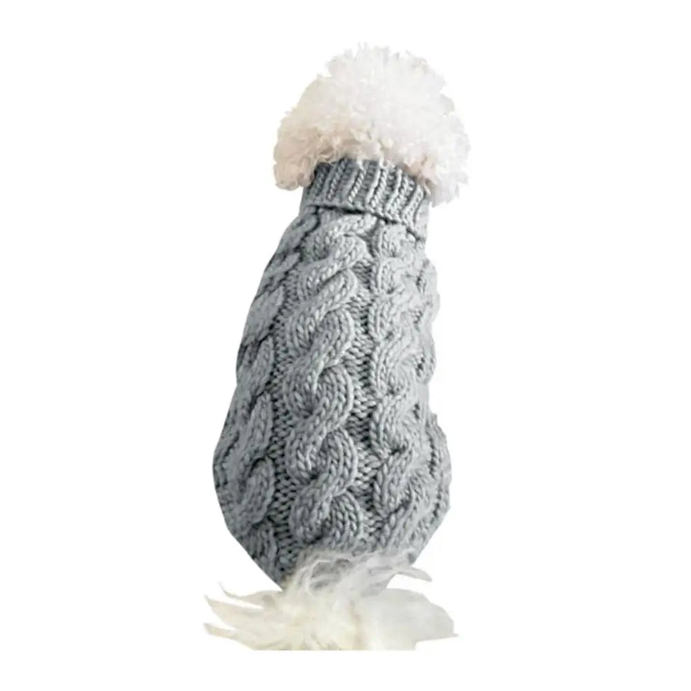 "Pawjoy"New Pet Small Pet Dog Clothes Sweater Fashion Autumn Winter Solid Fried Dough Twists Knitting Warm Comfort Clothing