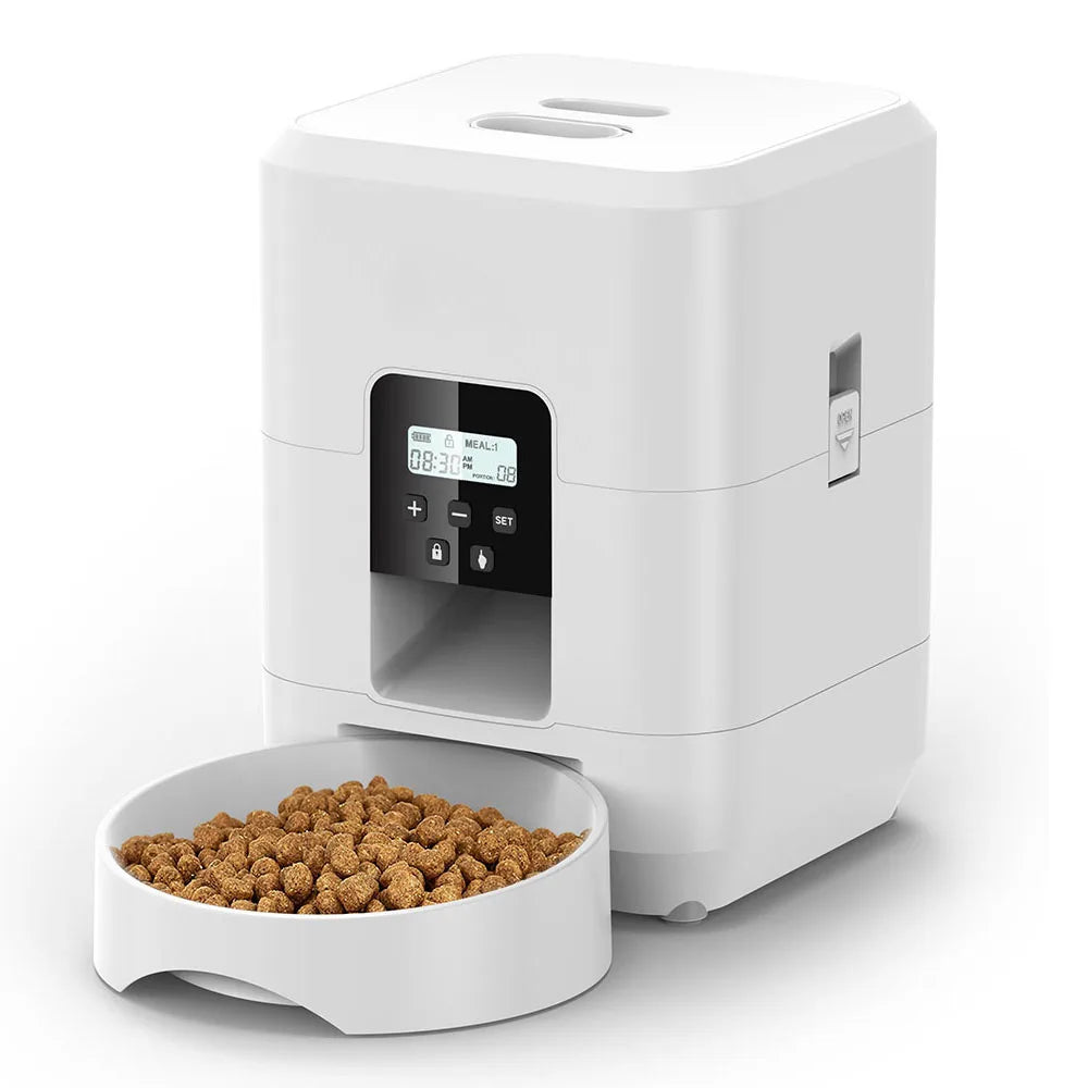 "Pawjoy"Automatic Pet Feeder for Cats And Dogs Slow Feeding Food Dispenser with Timed Quantitative Control Plastic Smart Cat Food Bowl