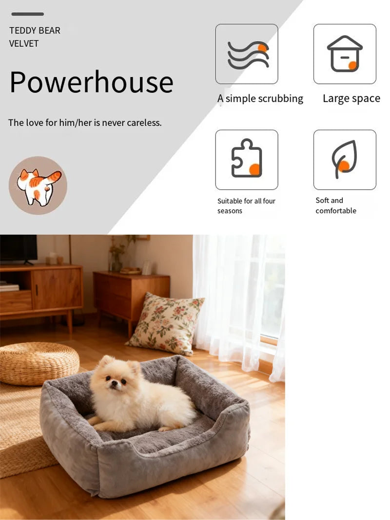 "Pawjoy"Dog Nest, Four Seasons Universal, Winter Warmth, Cat Nest, Dog Bed, Dog Cage Cushion, Sofa, Pet Nest, Cat Bed