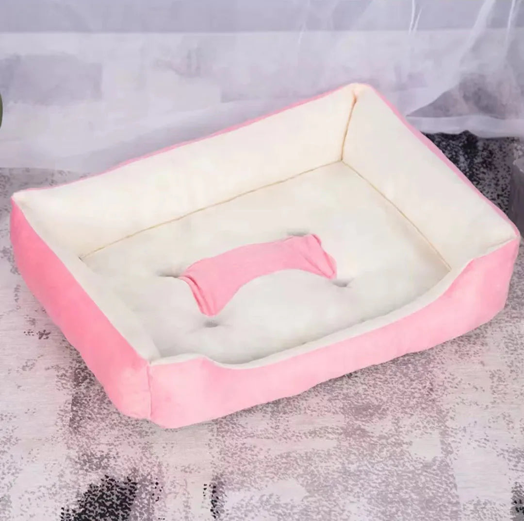 "Pawjoy" Large Pet House Dog Bed Cat Mat Long Plush Deep Sleeping Warm Soft Small Dog Cushion Calm Beds for Puppy