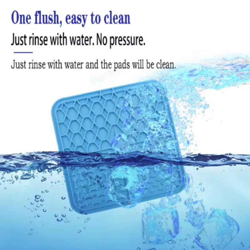 "Pawjoy"Pet Lick Silicone Mat Dogs Pet Slow Food Plate for Dog Bathing Distraction Silicone Dog Sucker Food Training Dog Feeder Supplies