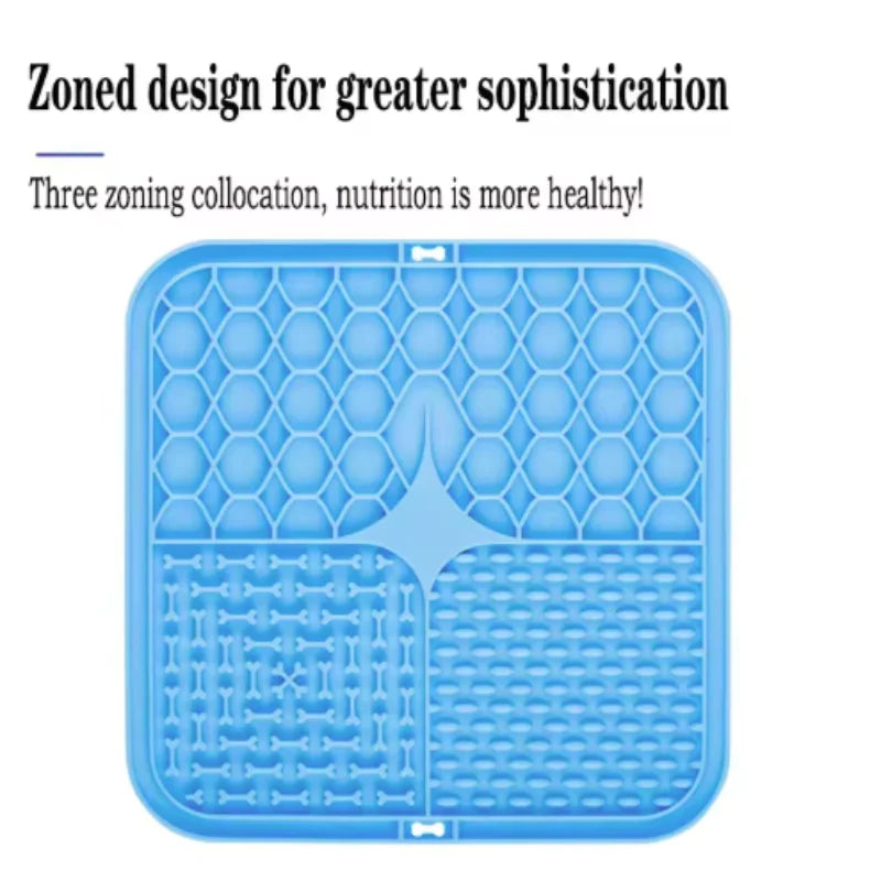 "Pawjoy"Pet Lick Silicone Mat Dogs Pet Slow Food Plate for Dog Bathing Distraction Silicone Dog Sucker Food Training Dog Feeder Supplies