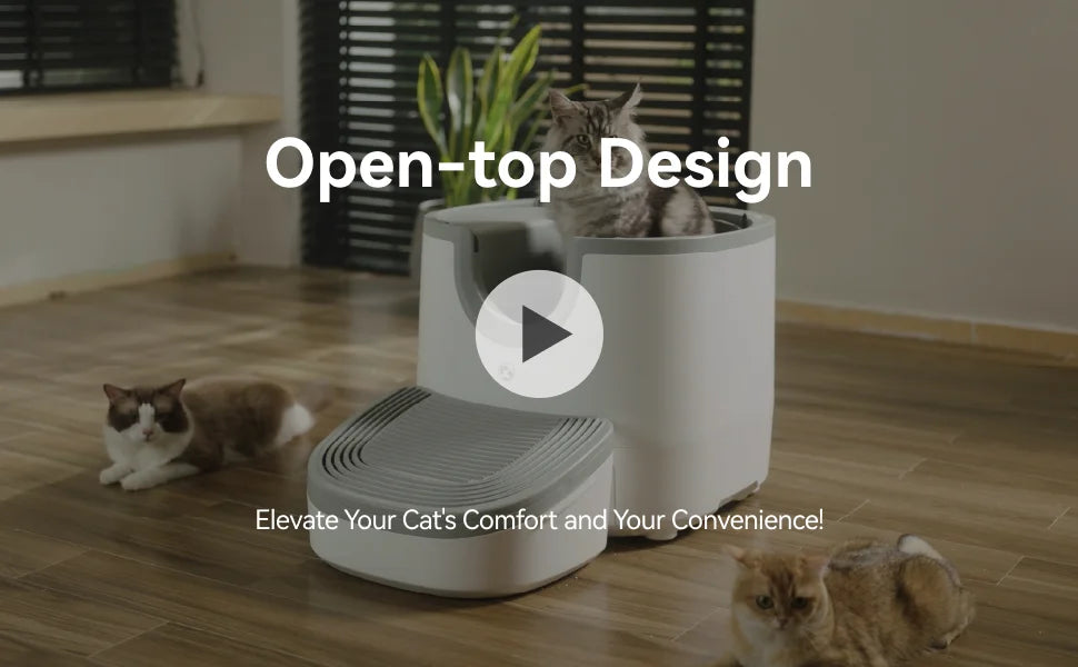 "Pawjoy"Self-Cleaning Cat Litter Box Open-Top Design with Advanced Safety Sensors Extra Large Capacity for Multi-Cat Homes Hassle-Free