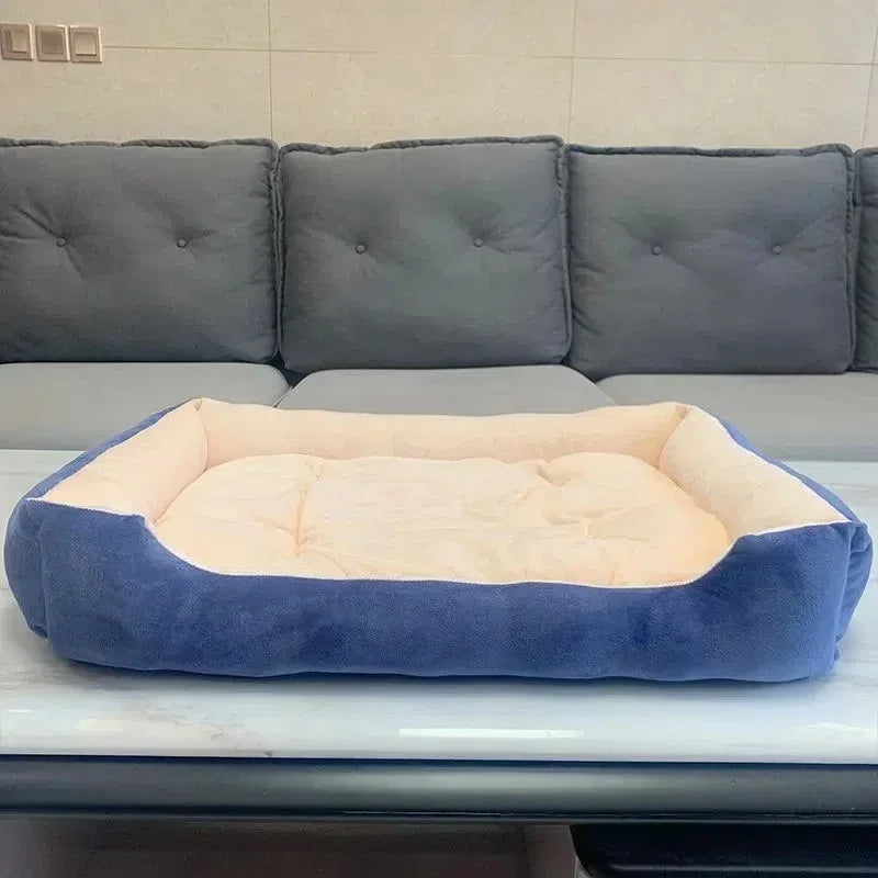 "Pawjoy" Large Pet House Dog Bed Cat Mat Long Plush Deep Sleeping Warm Soft Small Dog Cushion Calm Beds for Puppy