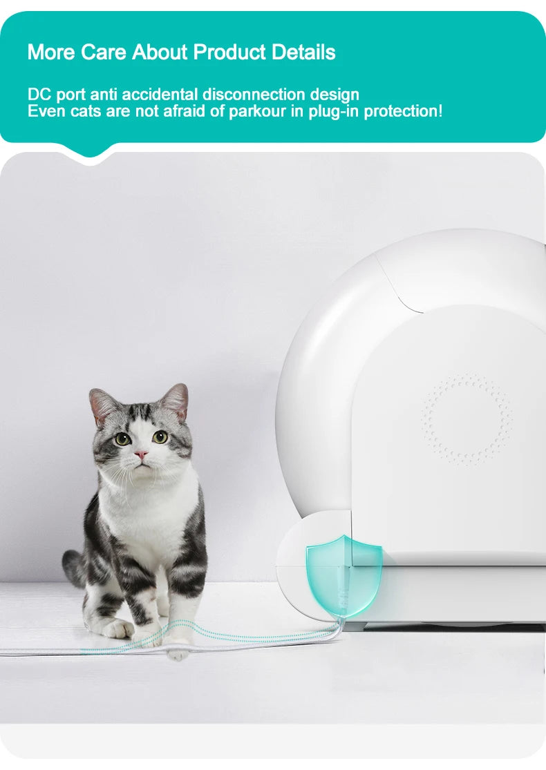 "Pawjoy"Tonepie 65L Automatic Smart Cat Litter Box Self Cleaning Fully Enclosed Cat Litter Box Pet Toilet Litter Tray English versions