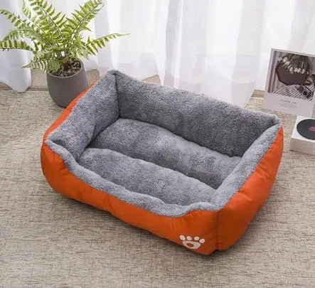 "Pawjoy" Large Pet House Dog Bed Cat Mat Long Plush Deep Sleeping Warm Soft Small Dog Cushion Calm Beds for Puppy