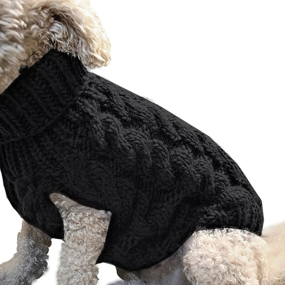 "Pawjoy"New Pet Small Pet Dog Clothes Sweater Fashion Autumn Winter Solid Fried Dough Twists Knitting Warm Comfort Clothing