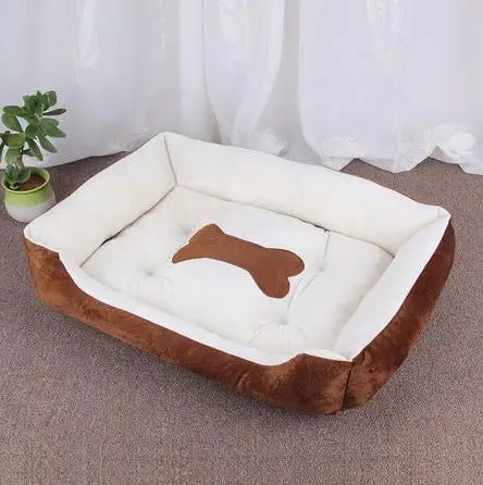 "Pawjoy" Large Pet House Dog Bed Cat Mat Long Plush Deep Sleeping Warm Soft Small Dog Cushion Calm Beds for Puppy