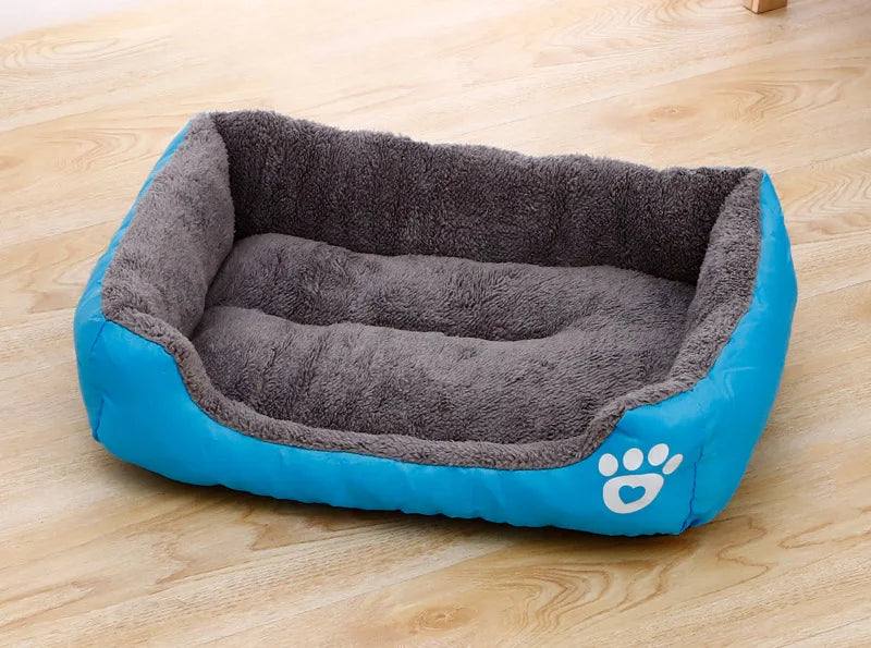 "Pawjoy" Large Pet House Dog Bed Cat Mat Long Plush Deep Sleeping Warm Soft Small Dog Cushion Calm Beds for Puppy