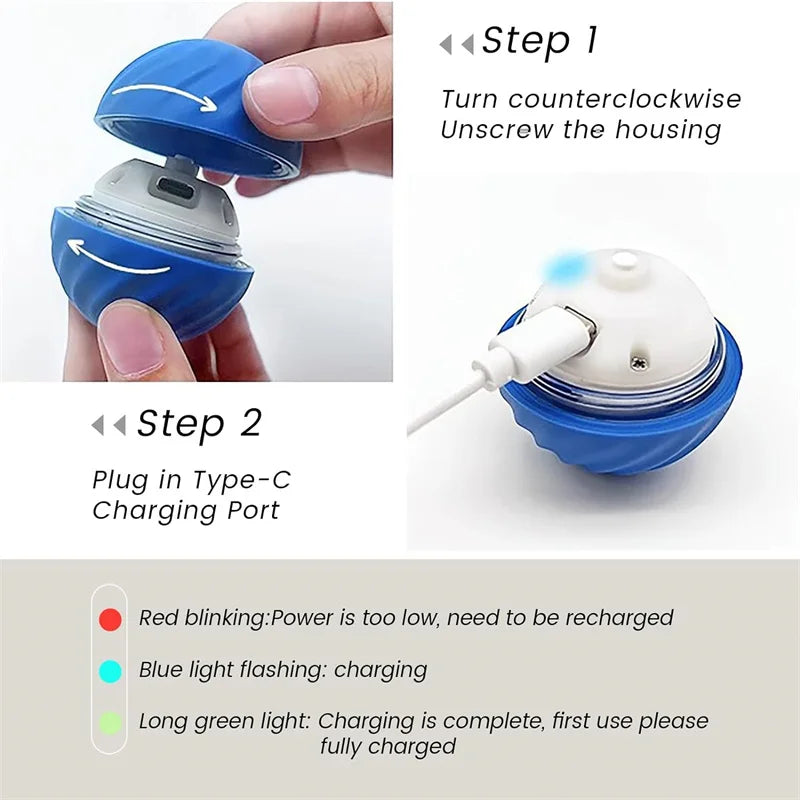 "Pawjoy"Smart Dog Toy Ball Electronic Interactive Pet Toy Moving Ball USB Automatic Moving Bouncing for Puppy Christmas gift Cat Product