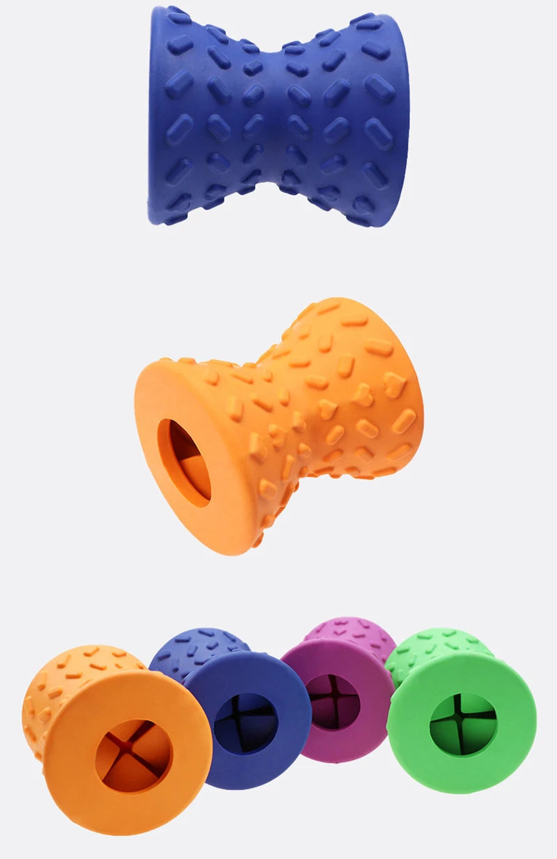 "Pawjoy"Rubber Durable Dog Chew Toys Interactive Pet Leaking Food Toys for Small Large Dogs Bite Resistant Puppy Tooth Cleaning Toy