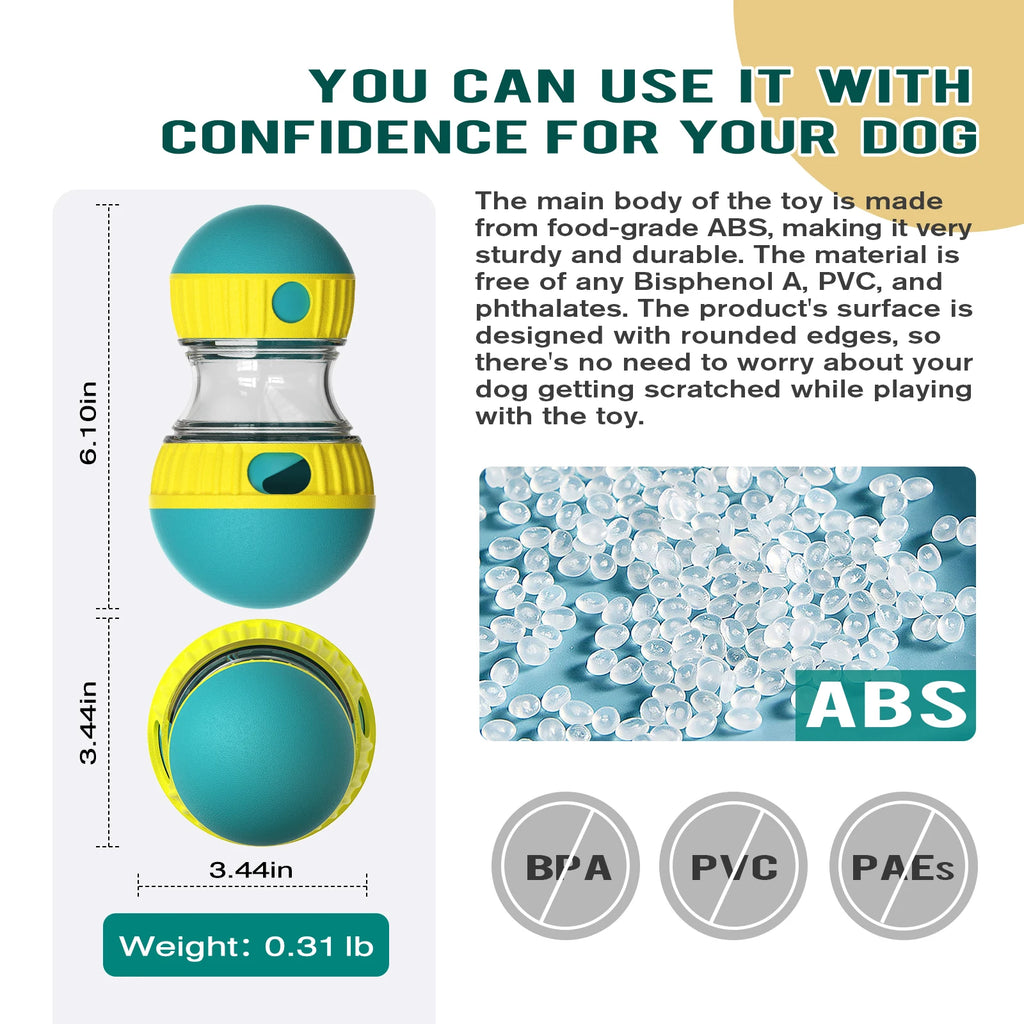 "Pawjoy"Treat Enrichment Pet Toys Slow Feeder Ball Food Dispensing Puppy Toy for Small Medium Dogs Irregular Rolling Design Dog Toys